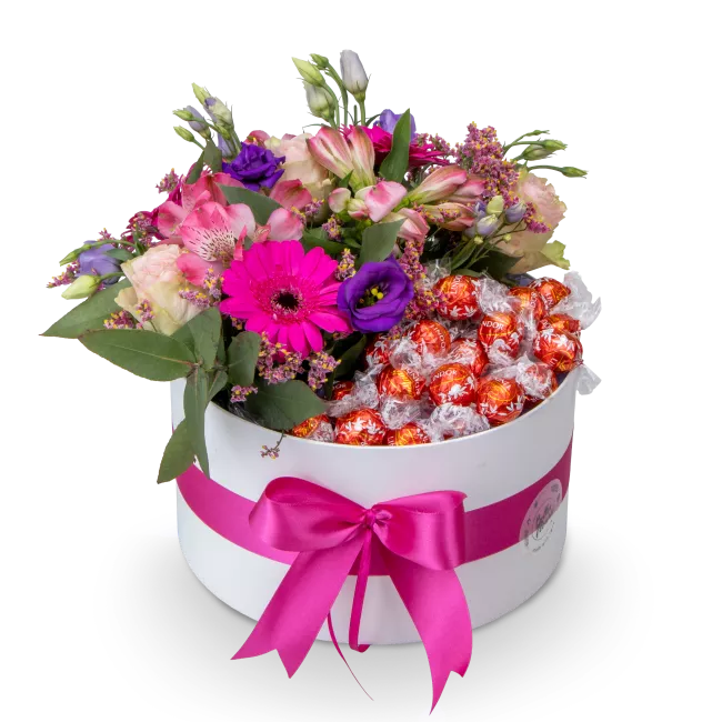 Květinový box s mléčnou čokoládou